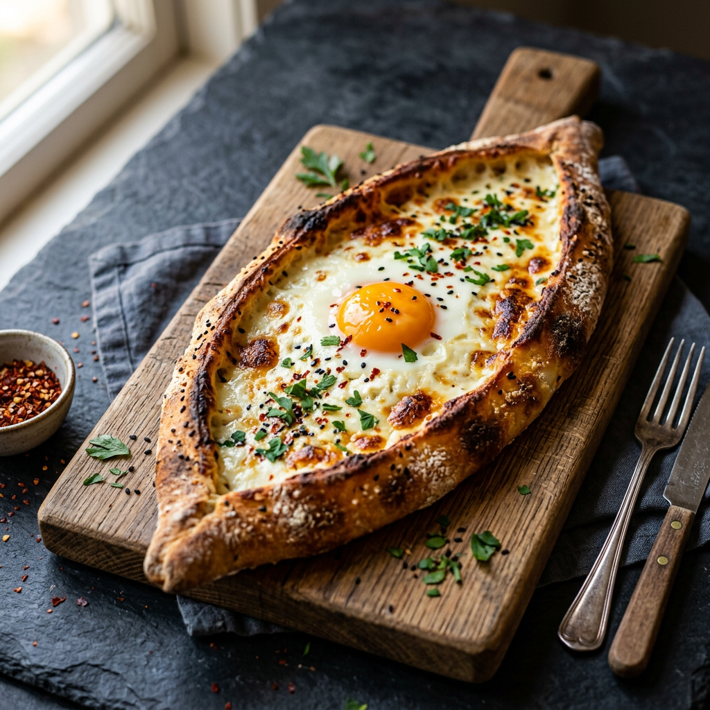 Peynirli Pide mit Ei