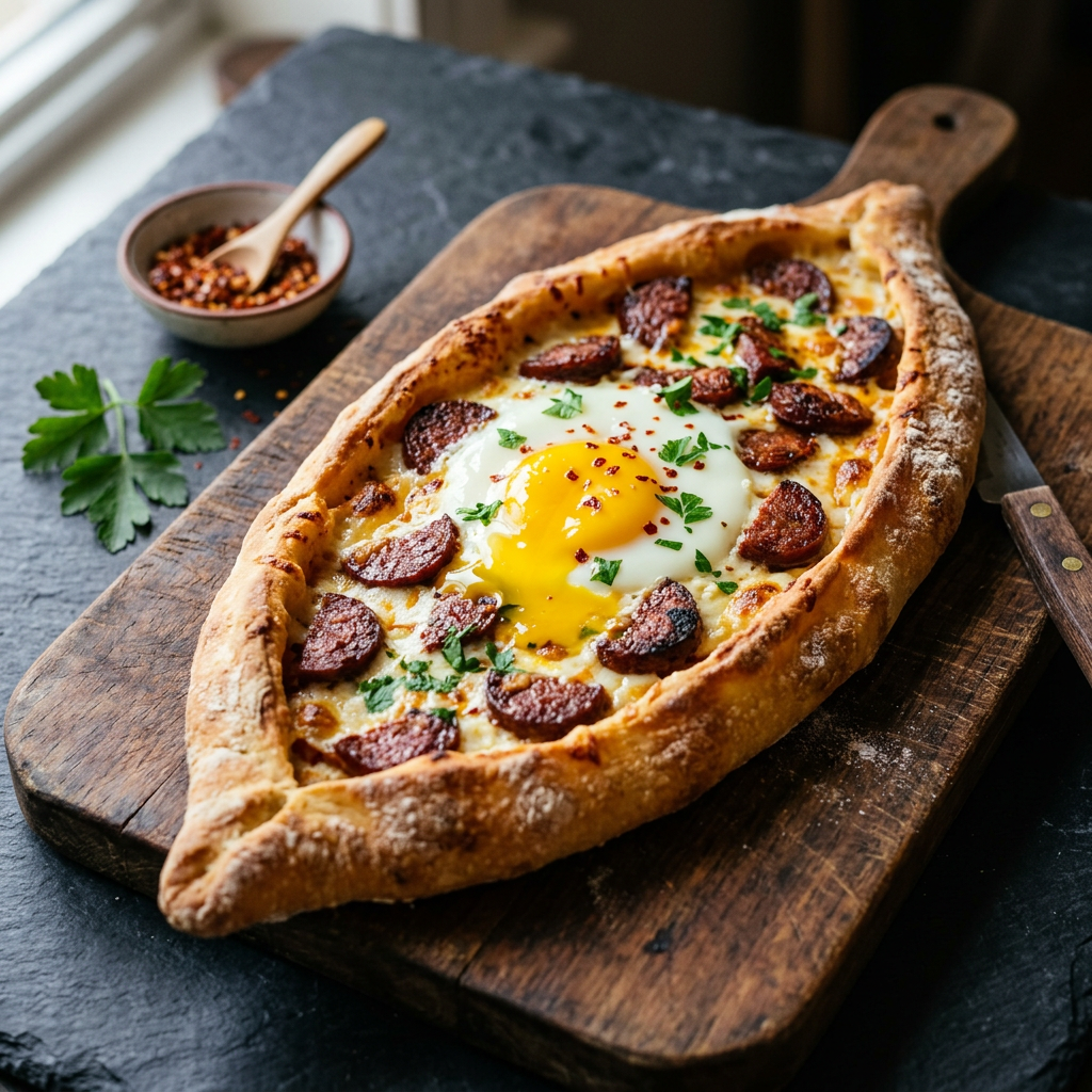 Sucuk Pide mit Ei